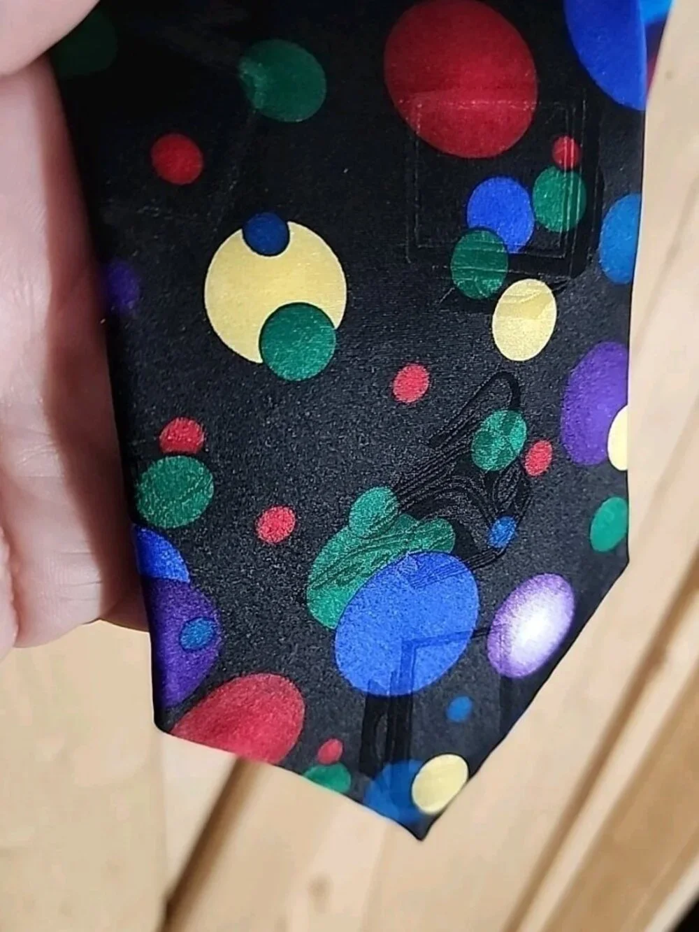VTG After Dark Mens Neck Ties 100% Silk Nirvana Spheres Wearable Art Flying Toas